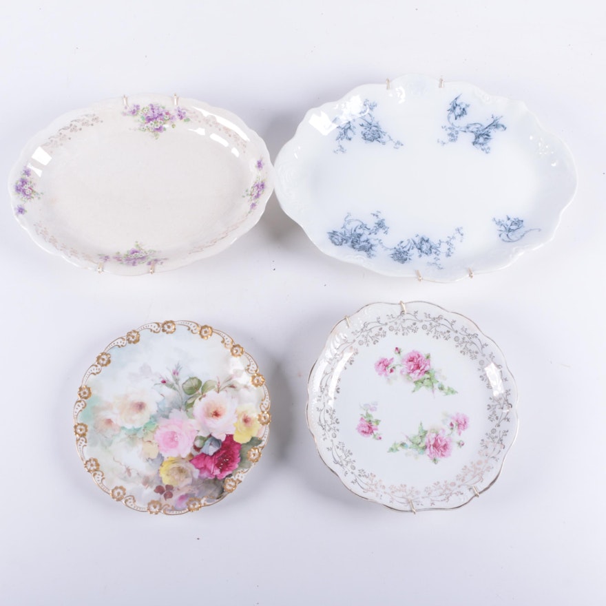 Antique Hand-Painted Porcelain Plates