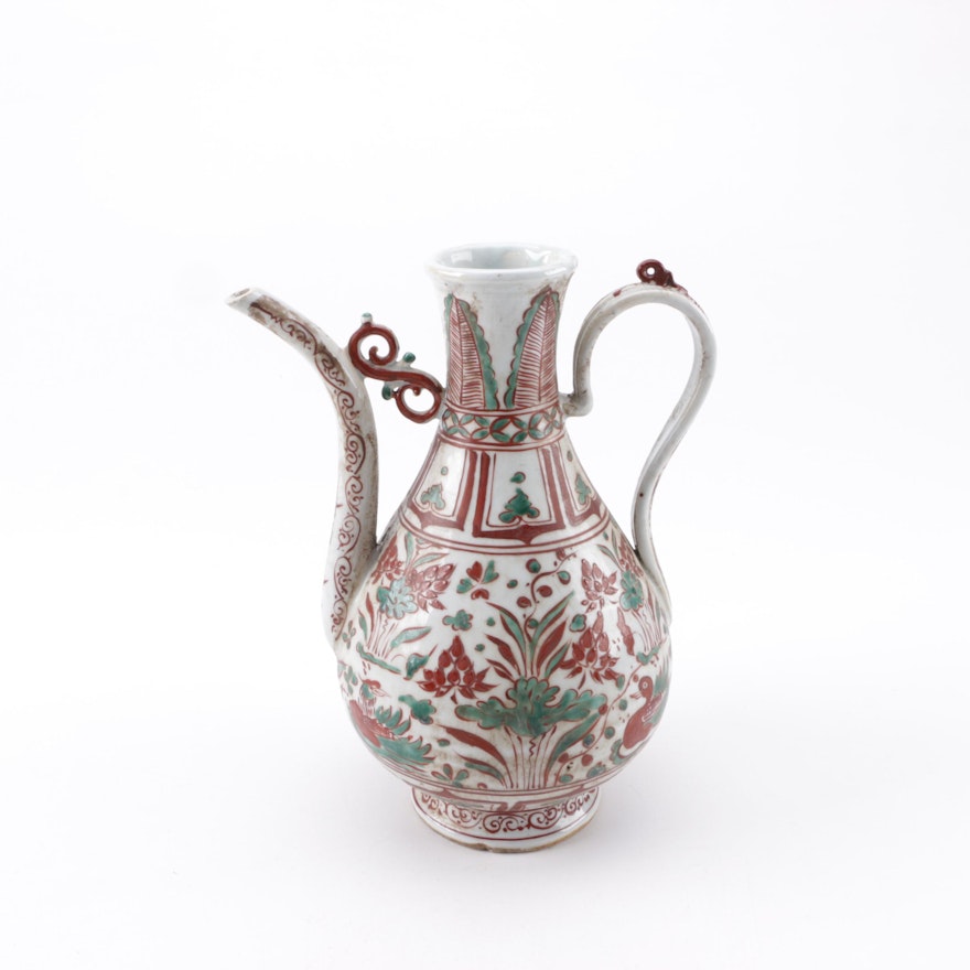 Chinese Ming Style Porcelain Wine Pot