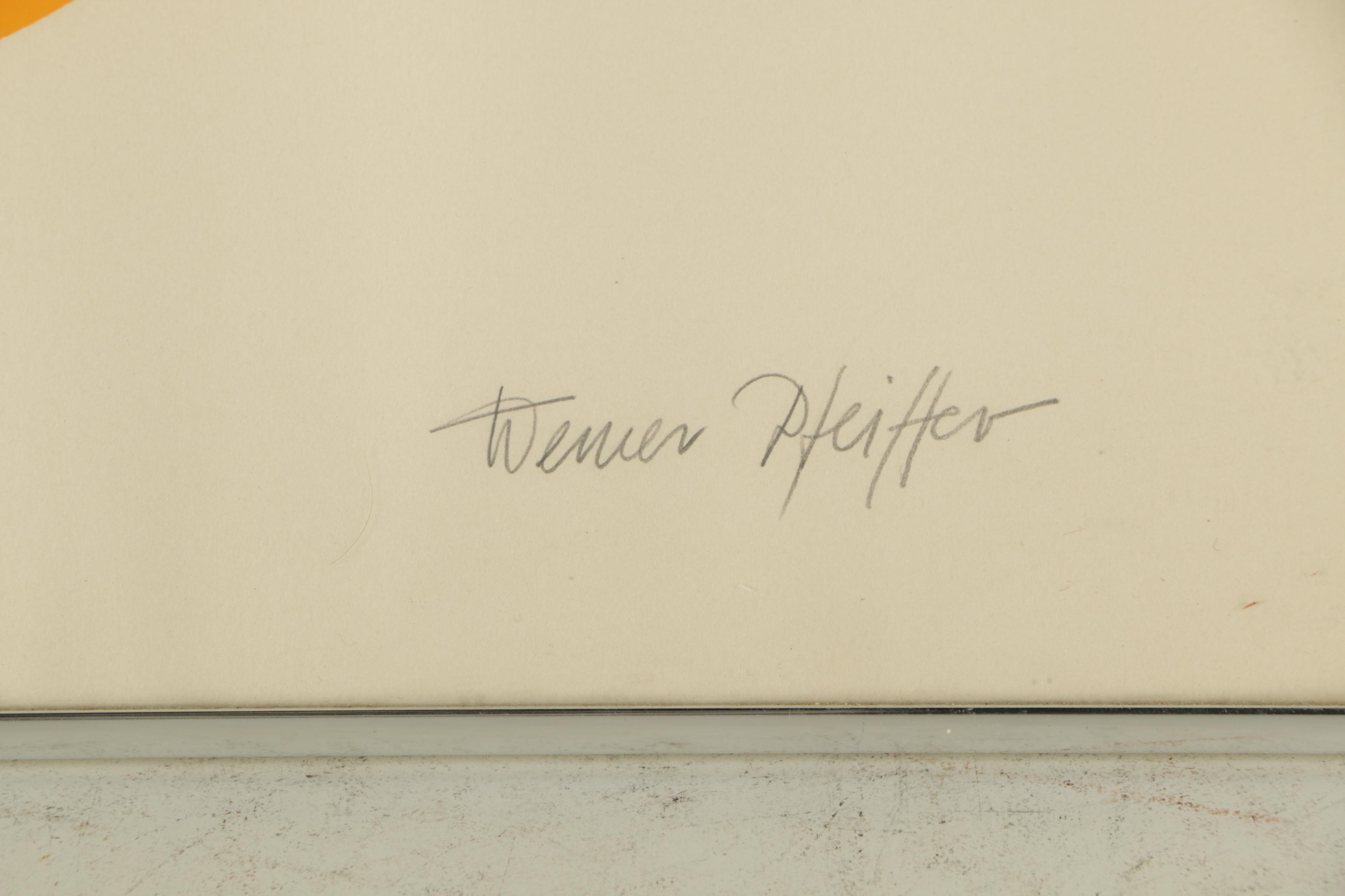 Werner Pfeiffer Limited Edition Embellished Serigraph on Paper "Portable"