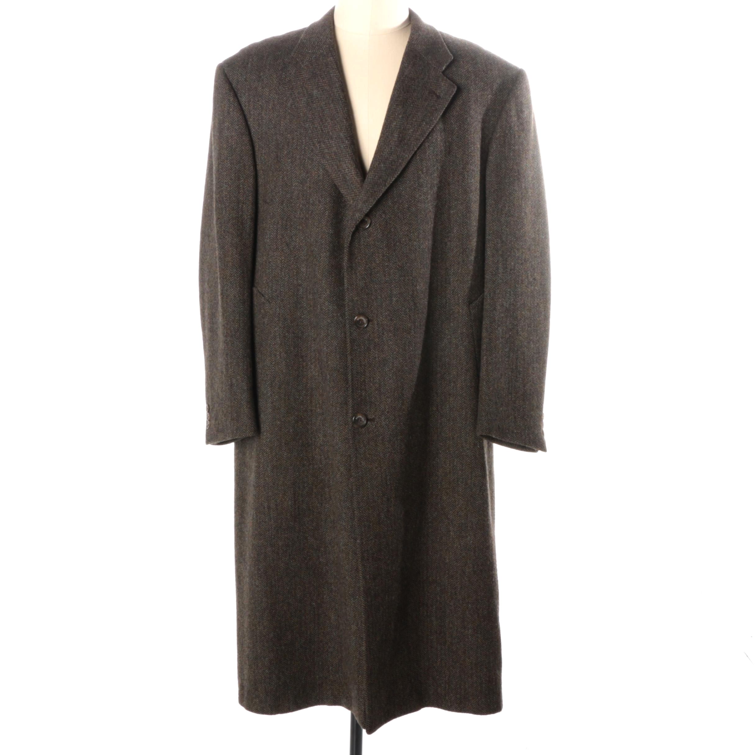 Men's Burberry London Herringbone Overcoat