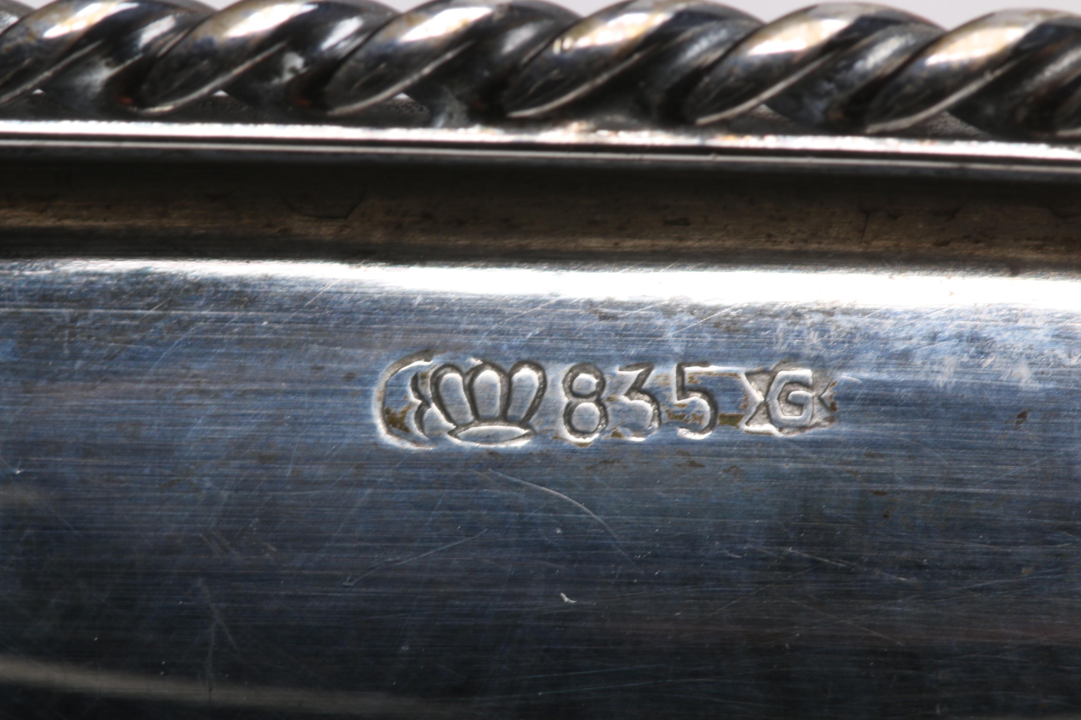 Jakob Grimminger Footed Neoclassical 835 Silver Candy Dish