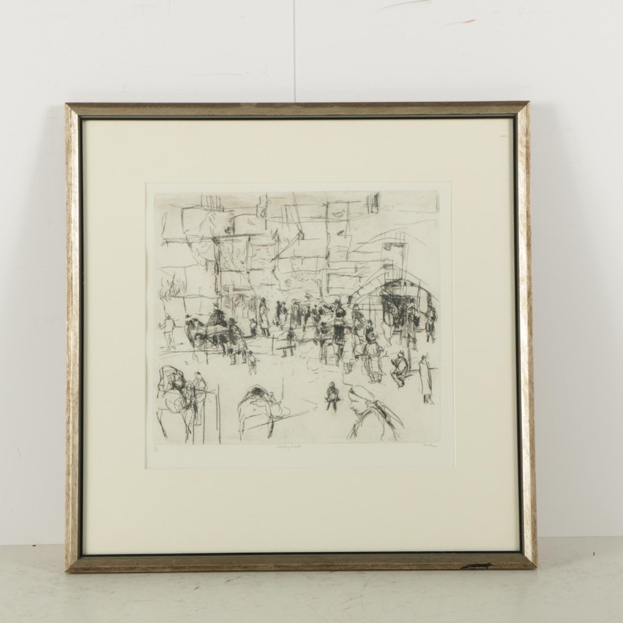 Suzanne Hodes Limited Edition Etching "Wailing Wall"