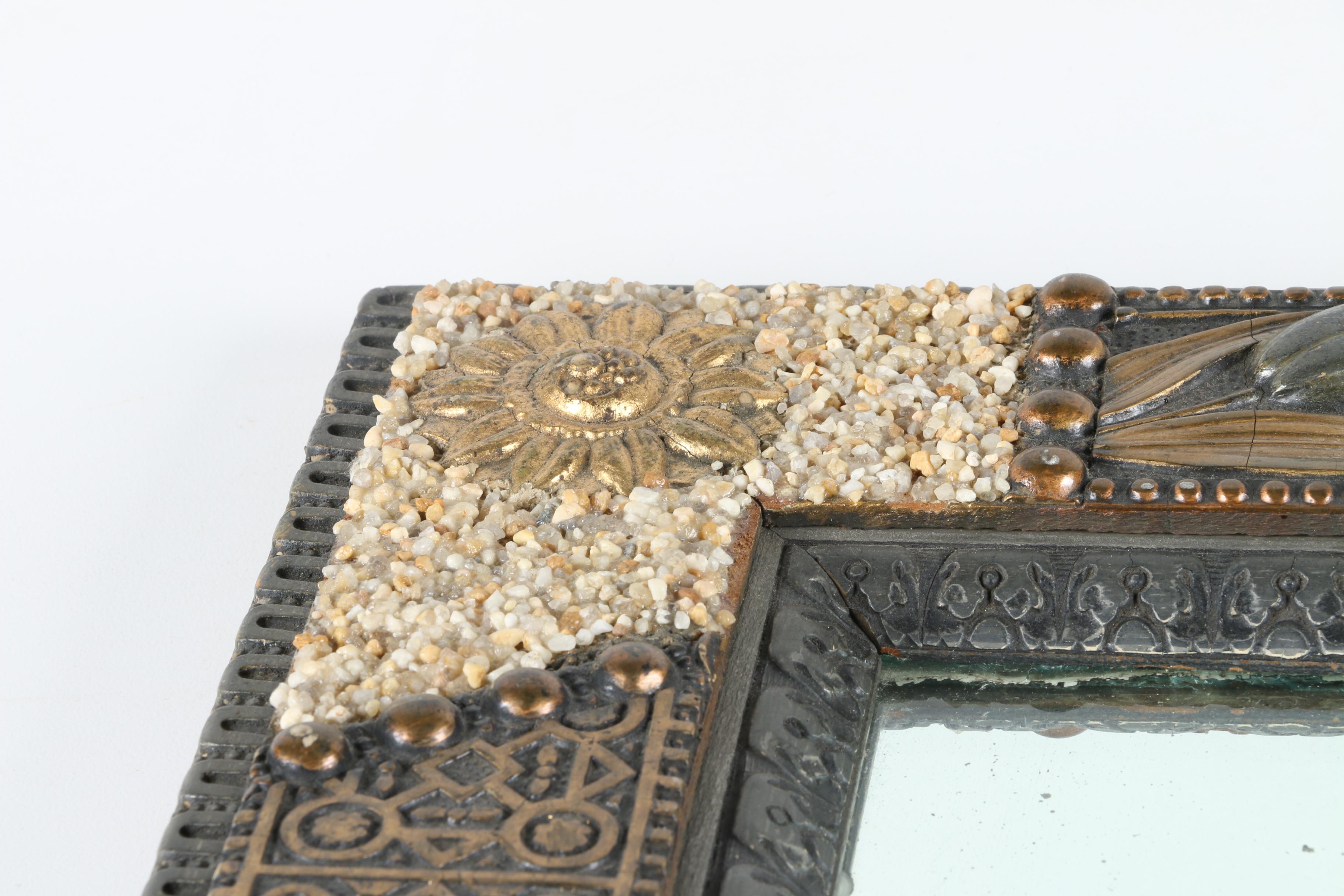 Antique Tramp Art Wall Mirror