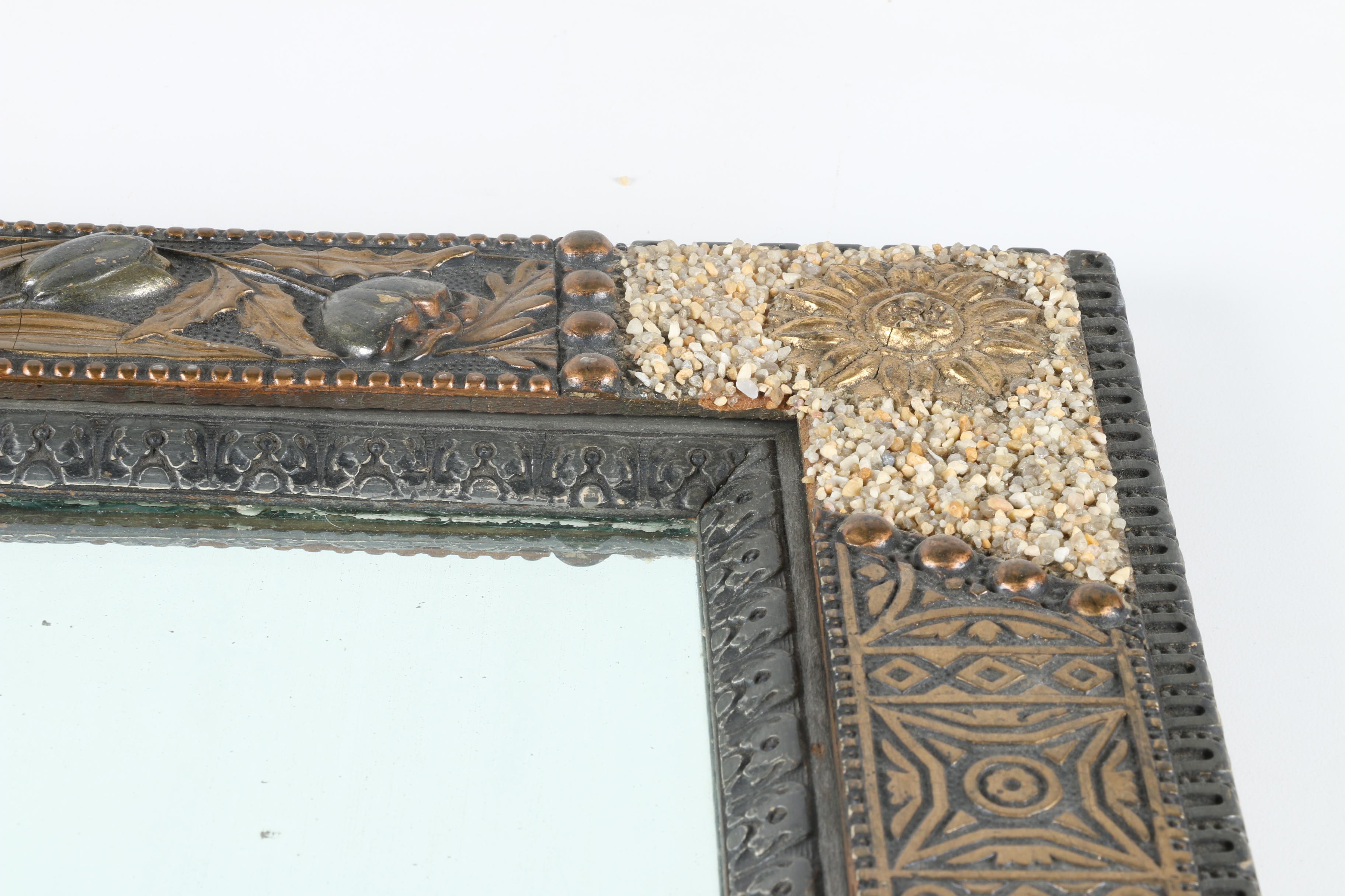 Antique Tramp Art Wall Mirror