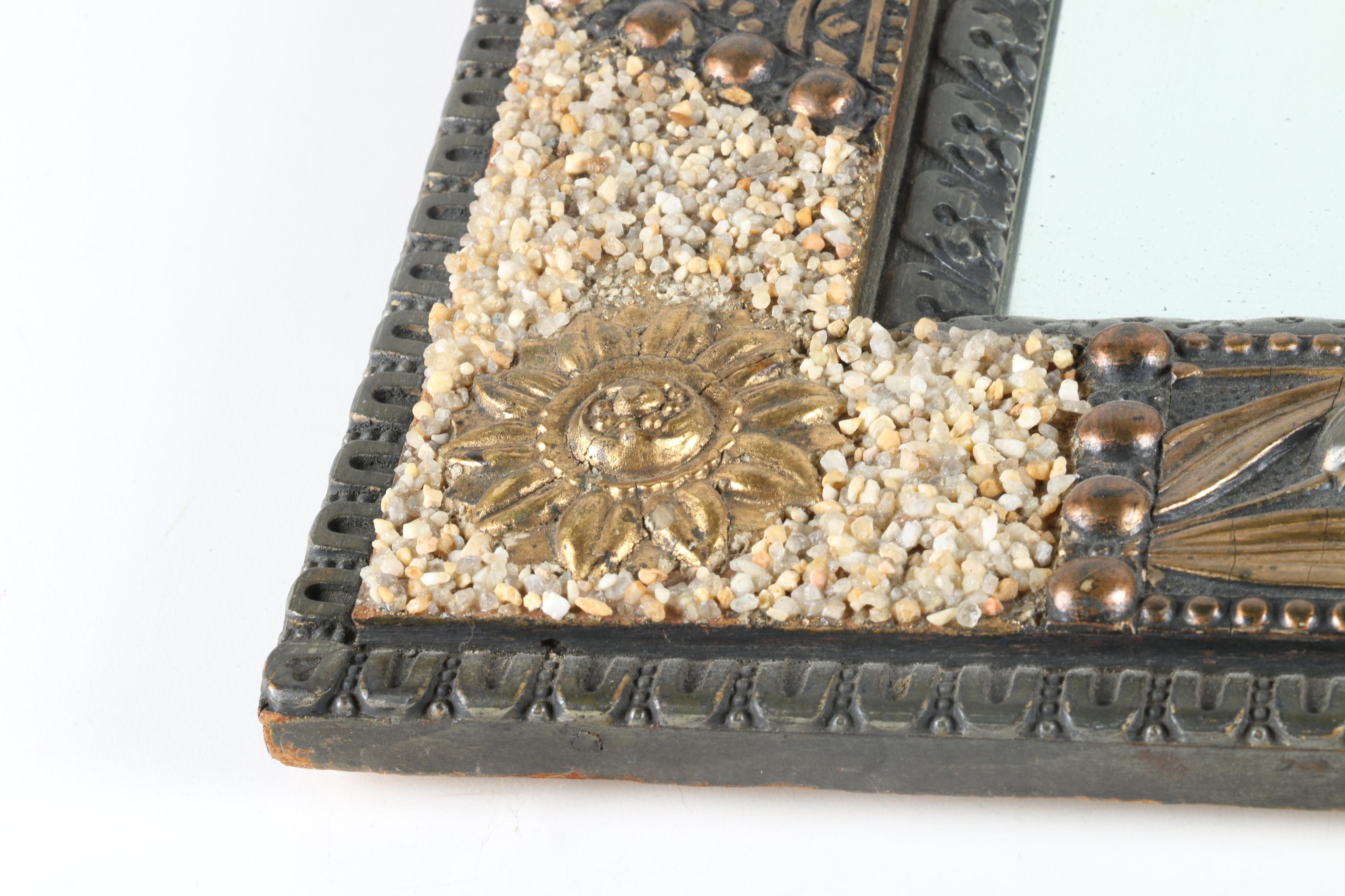 Antique Tramp Art Wall Mirror