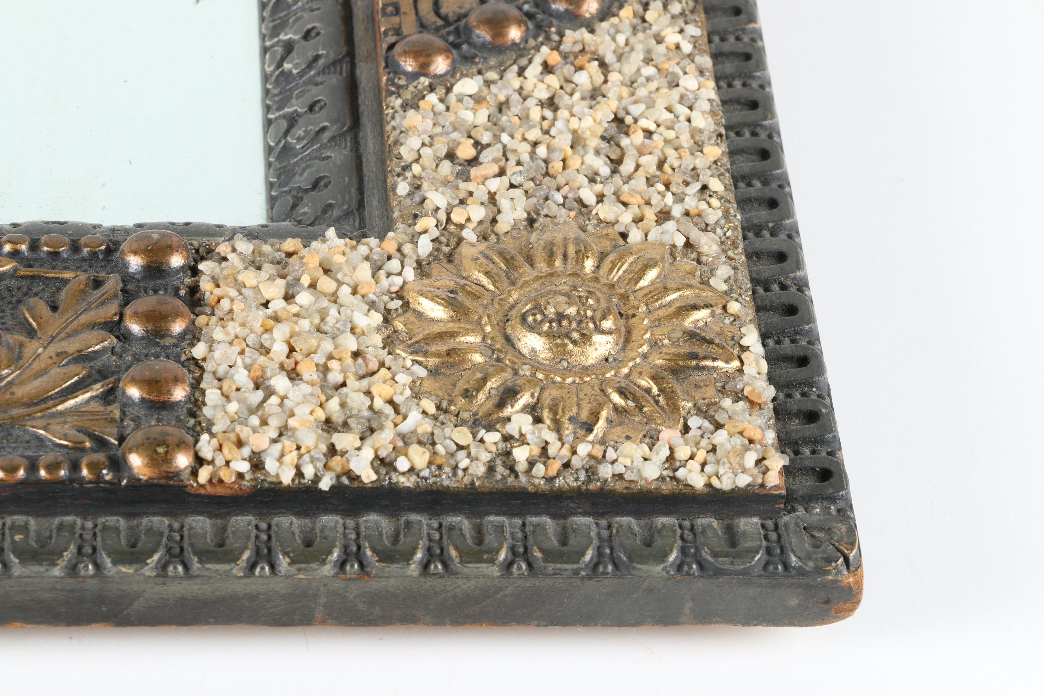 Antique Tramp Art Wall Mirror