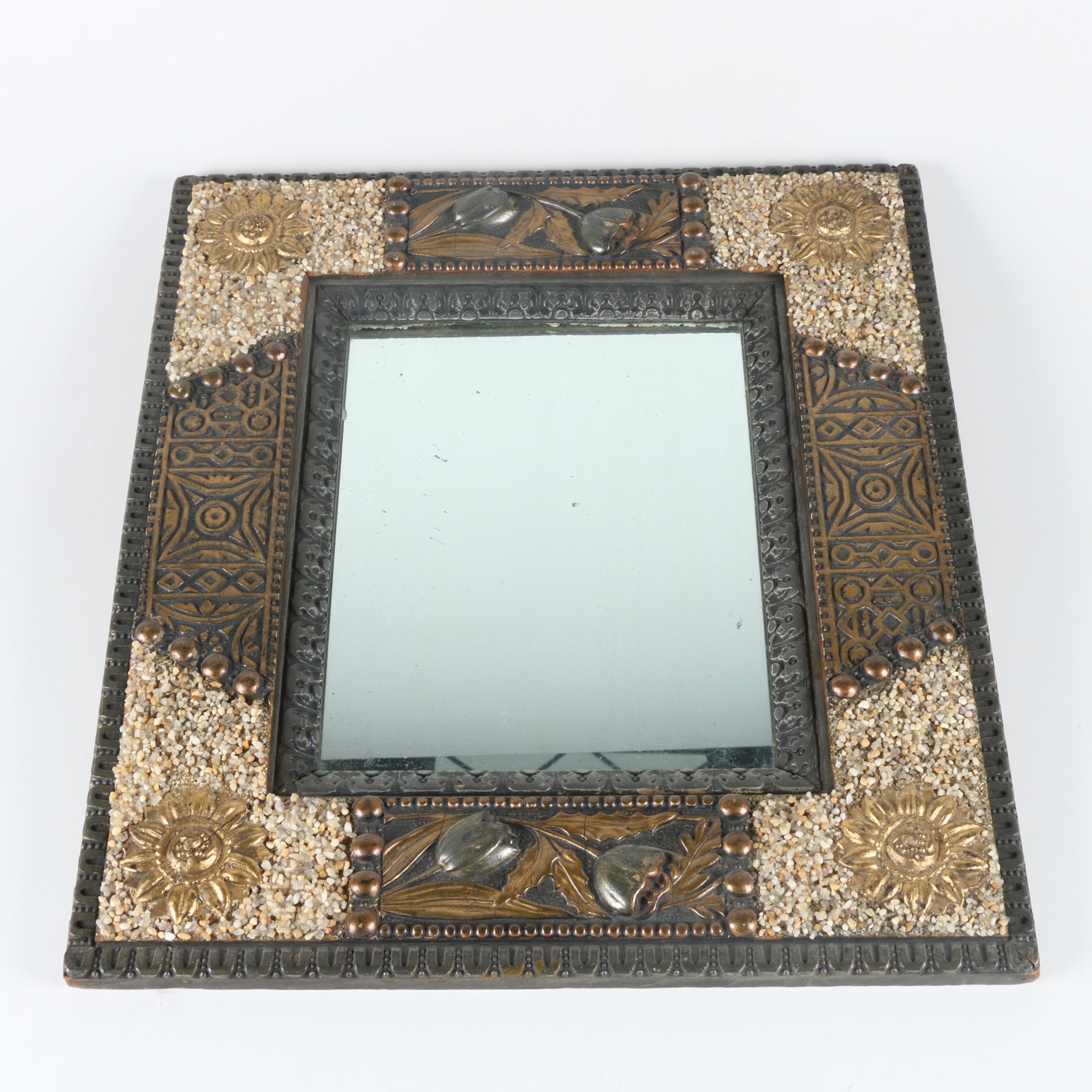 Antique Tramp Art Wall Mirror