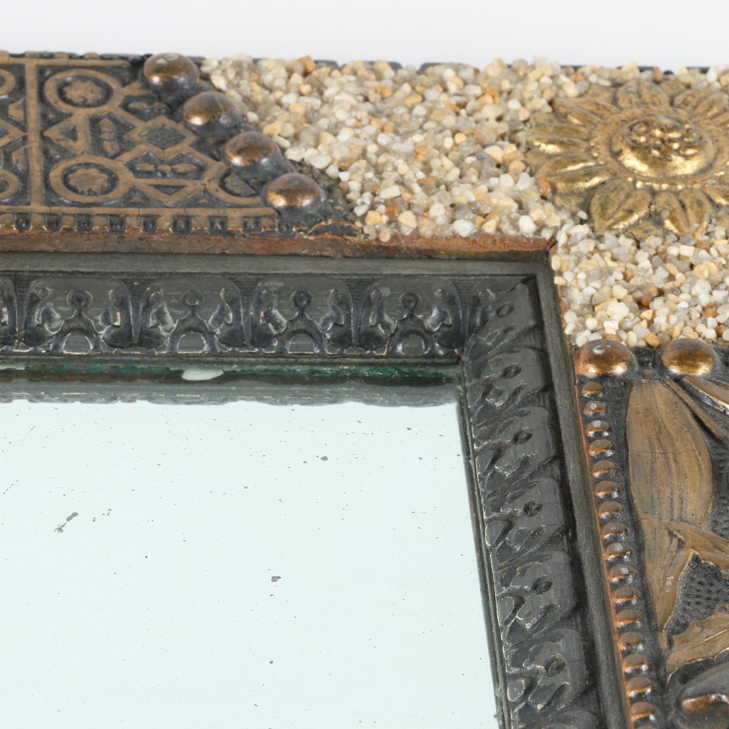 Antique Tramp Art Wall Mirror