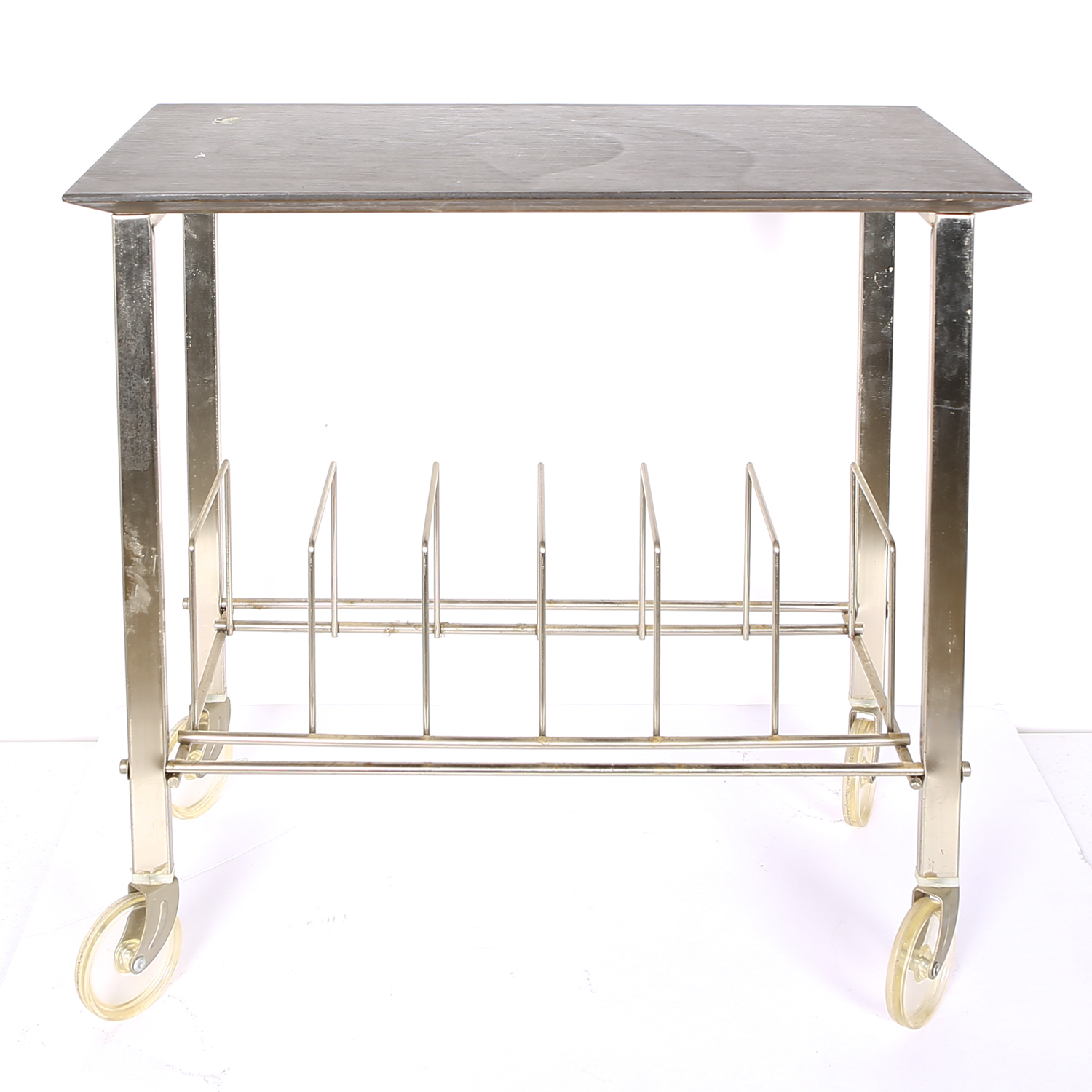 Vintage Rolling Record Storage Cart