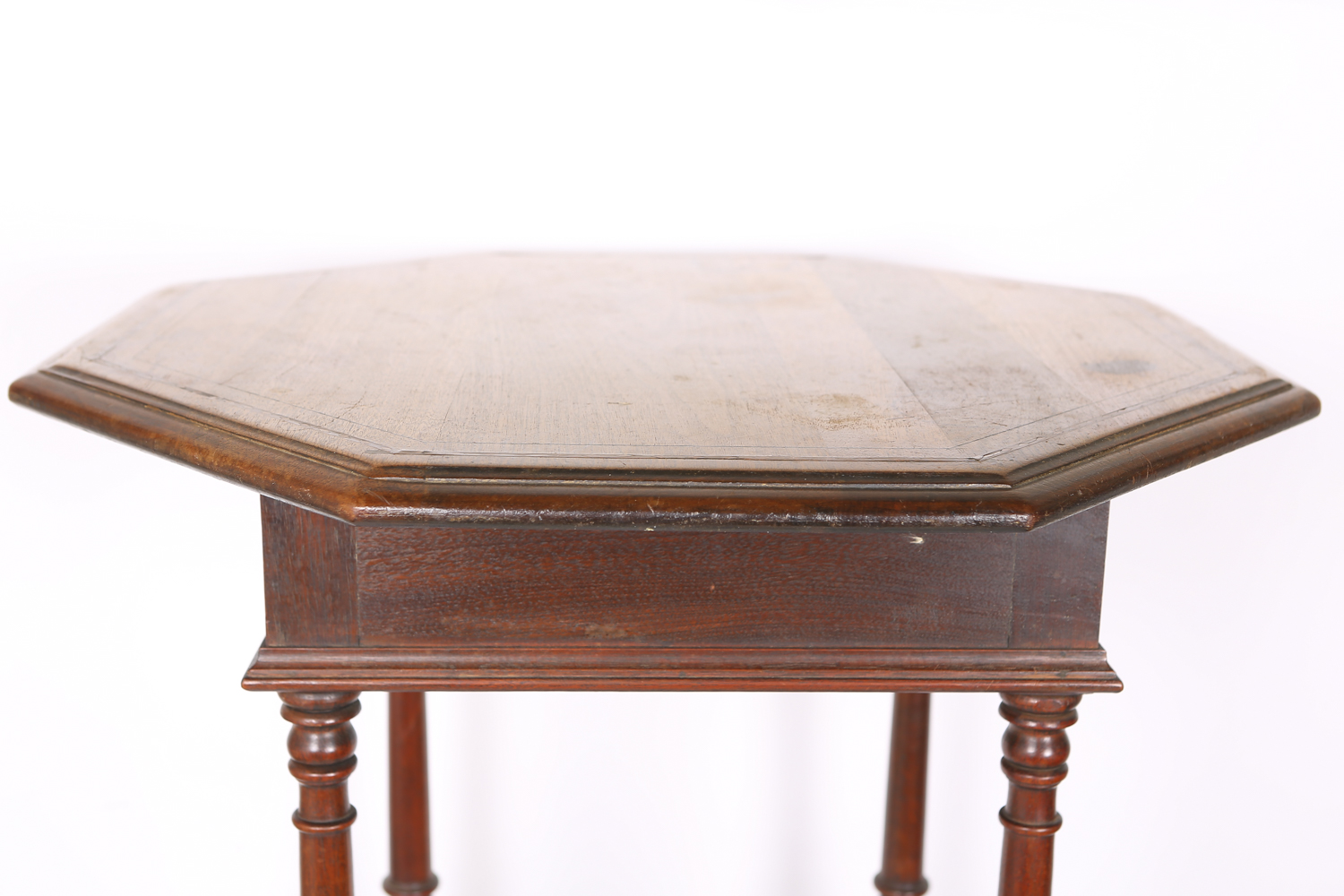 1920s Inlaid Walnut Octagonal End Table