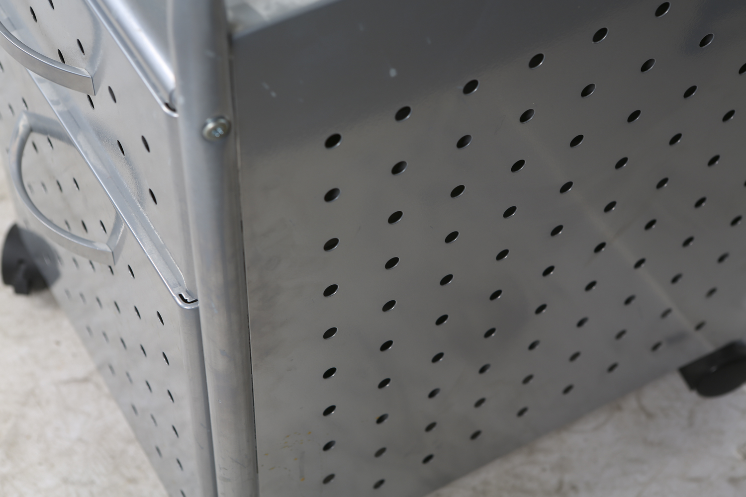 Metal Table with Glass Top and Drawers