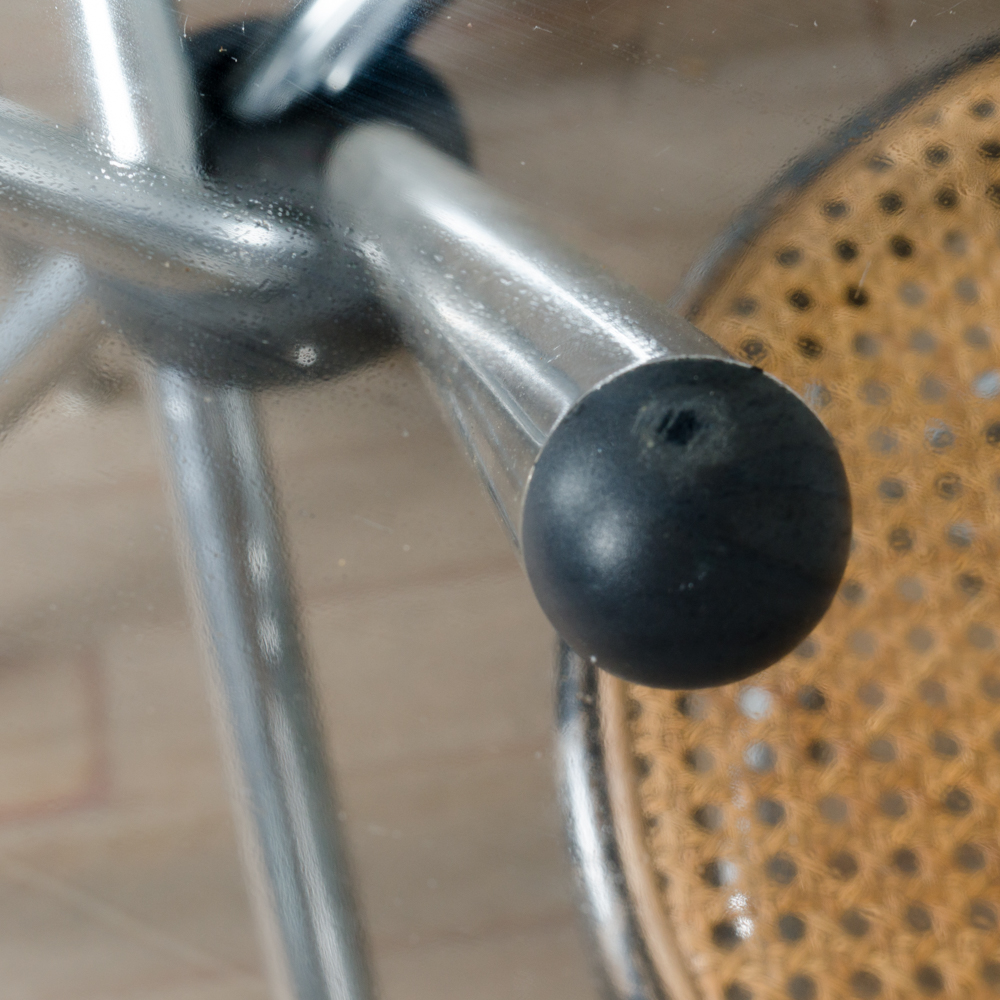 Modernist Bistro Table with Caned Parlor Style Chairs