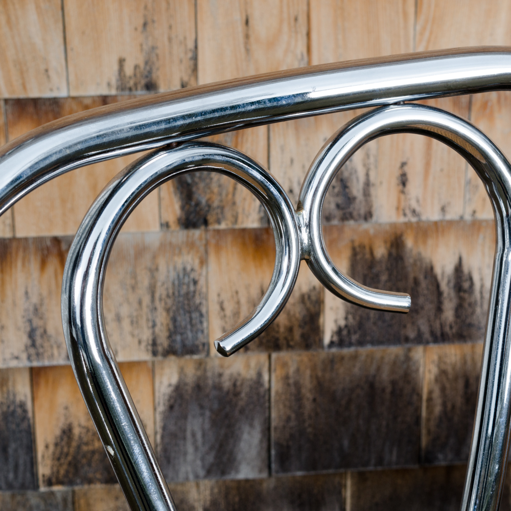 Modernist Bistro Table with Caned Parlor Style Chairs