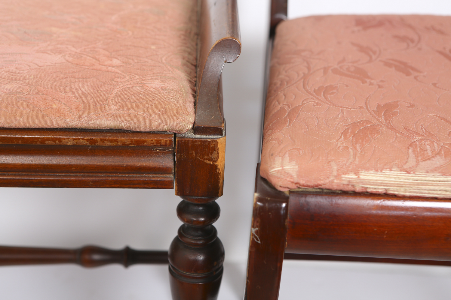 Vintage Federal Style Mahogany Chair and Sheraton Style Bench