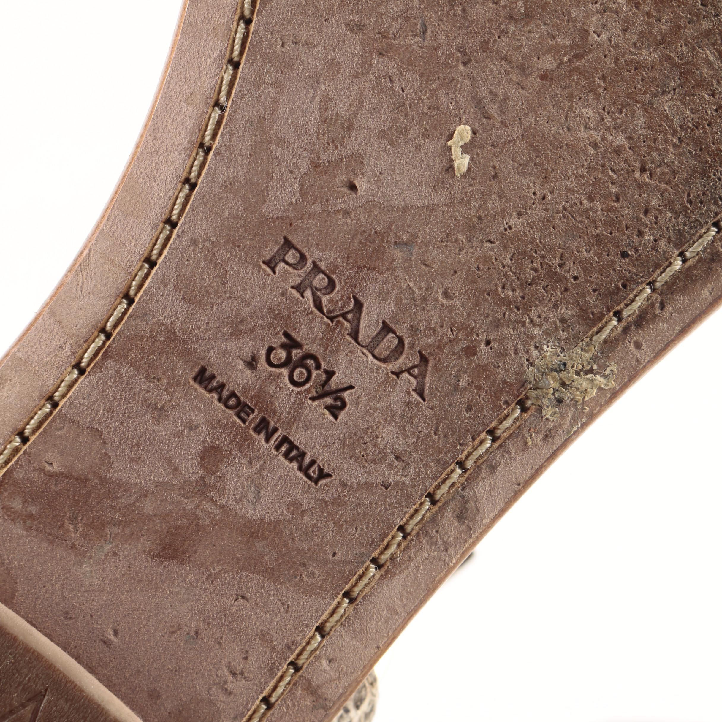 Prada Snakeskin and Wooden Bead Sandals