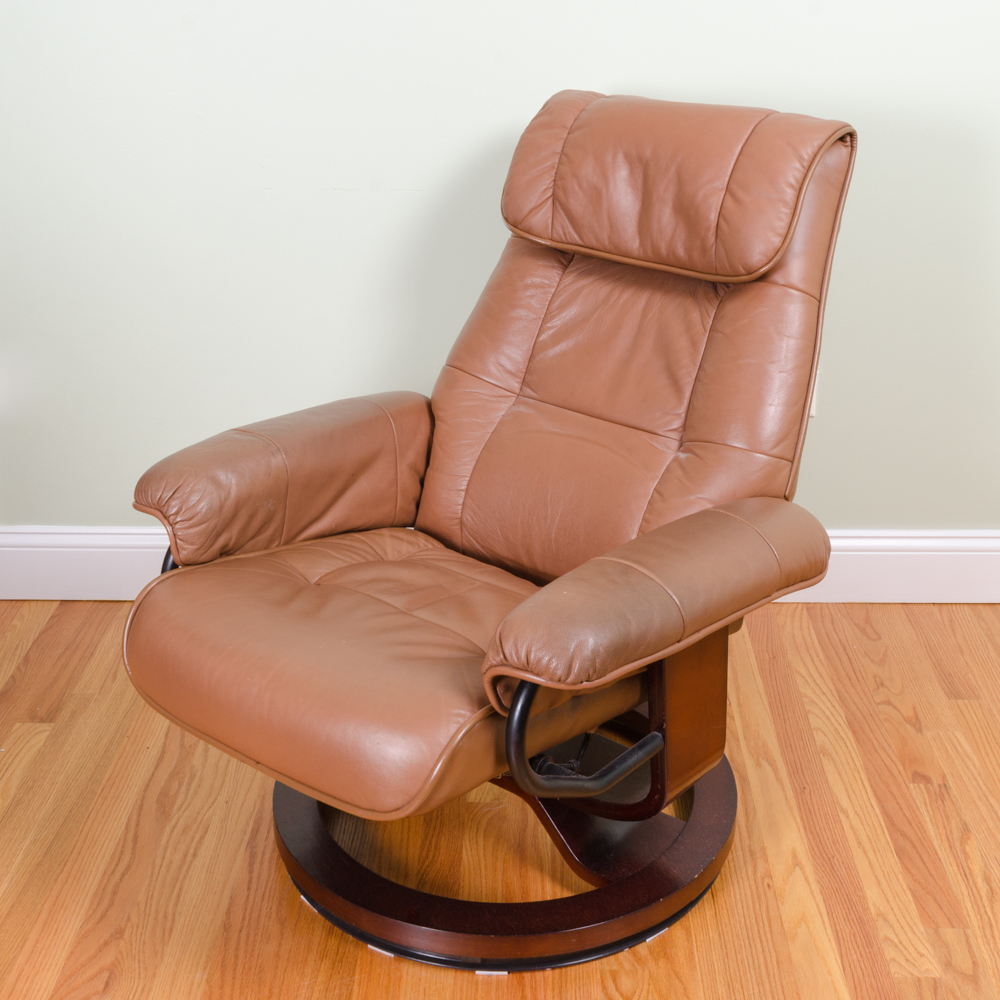 Leather Reclining Chair with Ottoman by Benchmaster