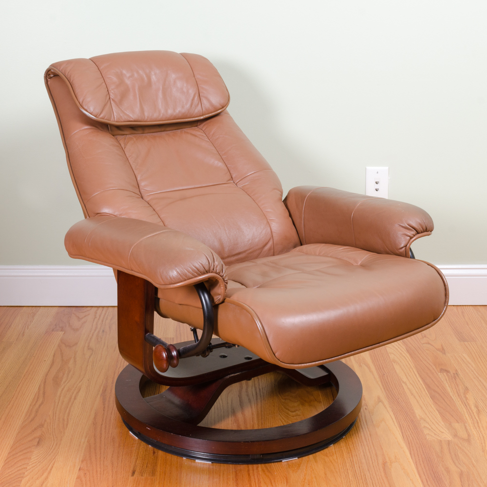 Leather Reclining Chair with Ottoman by Benchmaster