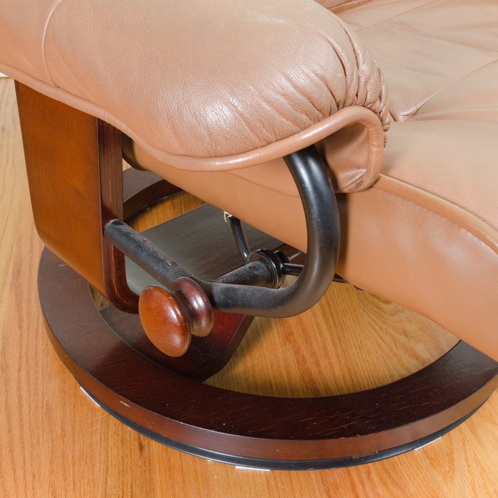 Leather Reclining Chair with Ottoman by Benchmaster