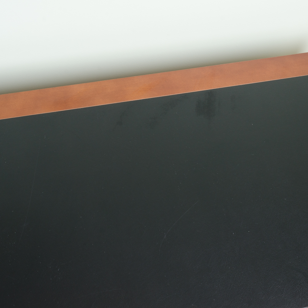 Wooden Office Desk with Leather Inlay Top