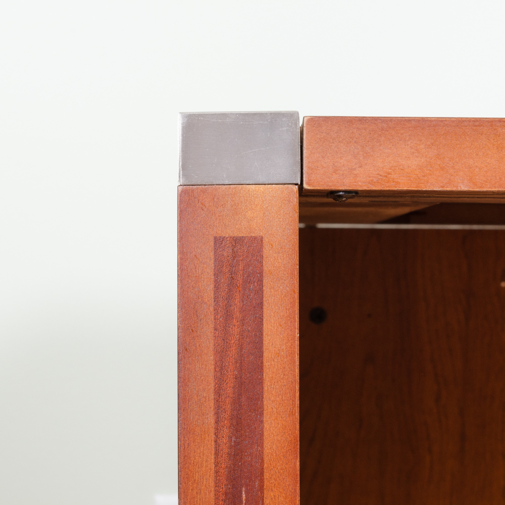 Wooden Office Desk with Leather Inlay Top