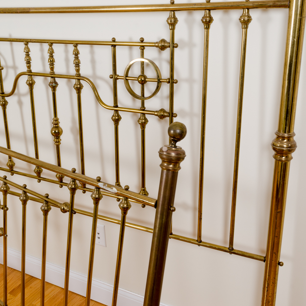 Brass Finished King Size Headboard and Footboard