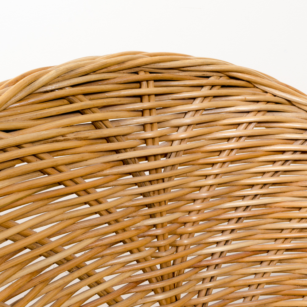 Wicker Chair with Ottoman and Cushions