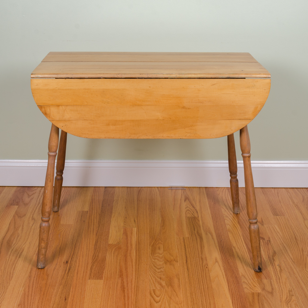 Vintage Wooden Drop-Leaf Side Table