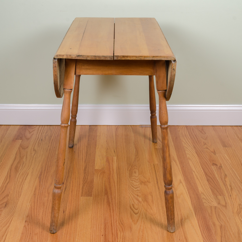 Vintage Wooden Drop-Leaf Side Table