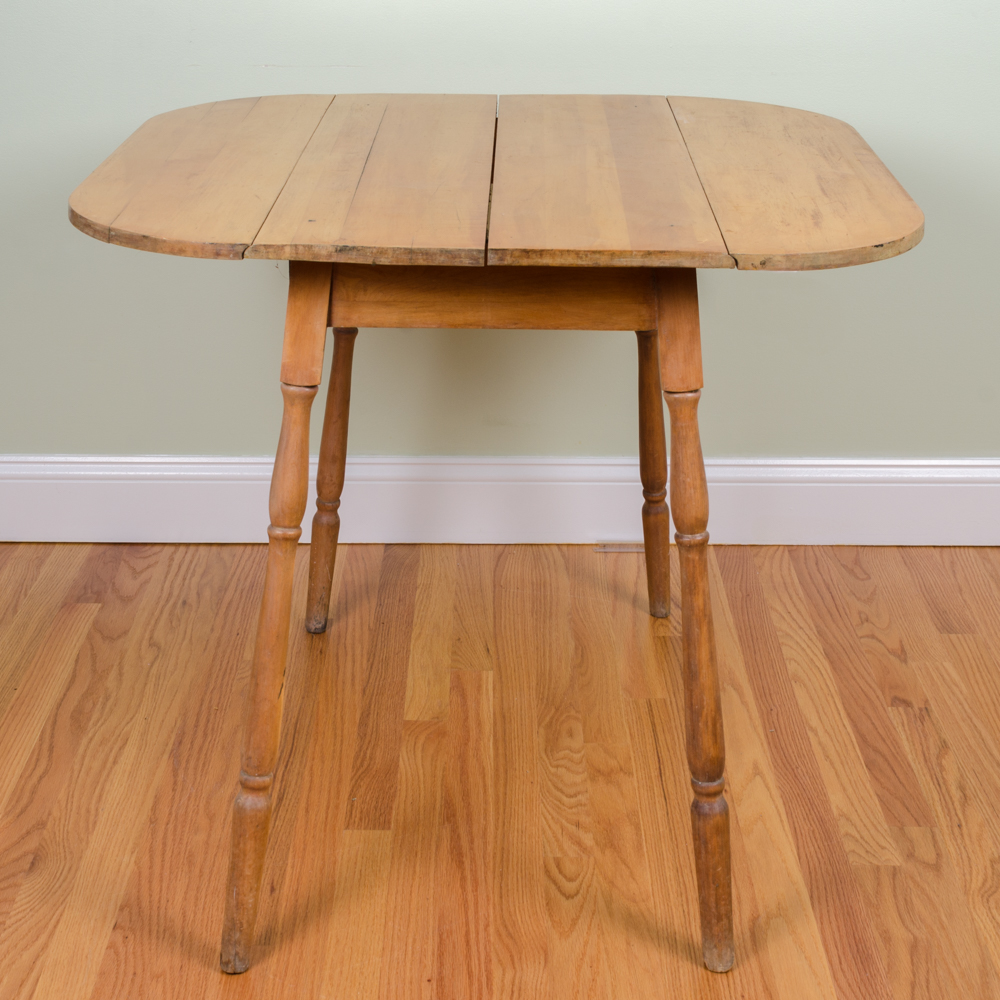 Vintage Wooden Drop-Leaf Side Table