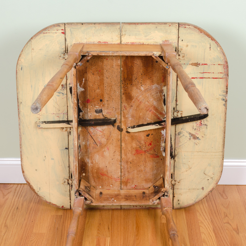 Vintage Wooden Drop-Leaf Side Table