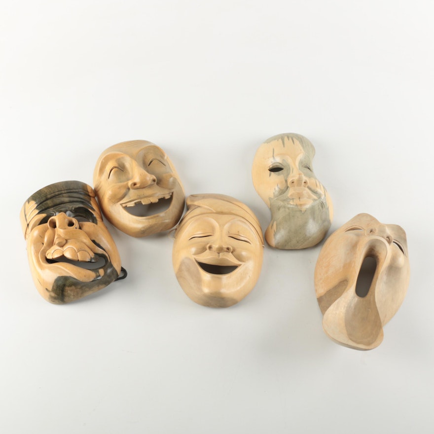 Collection of Carved Wooden Masks