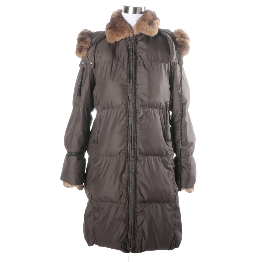 Max Mara Rex Rabbit Trimmed Puffer Coat