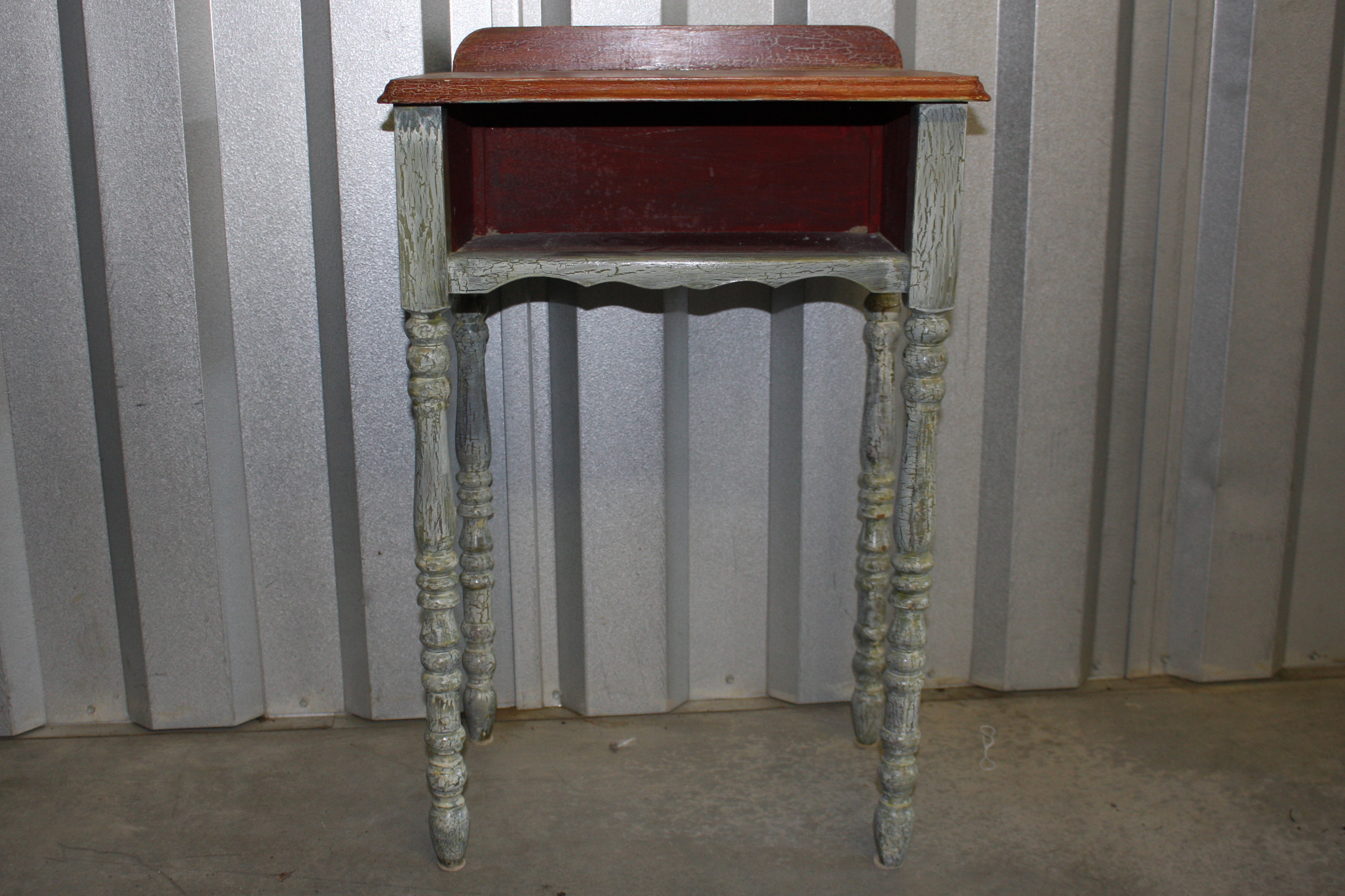 Vintage Painted Telephone Table and Chair