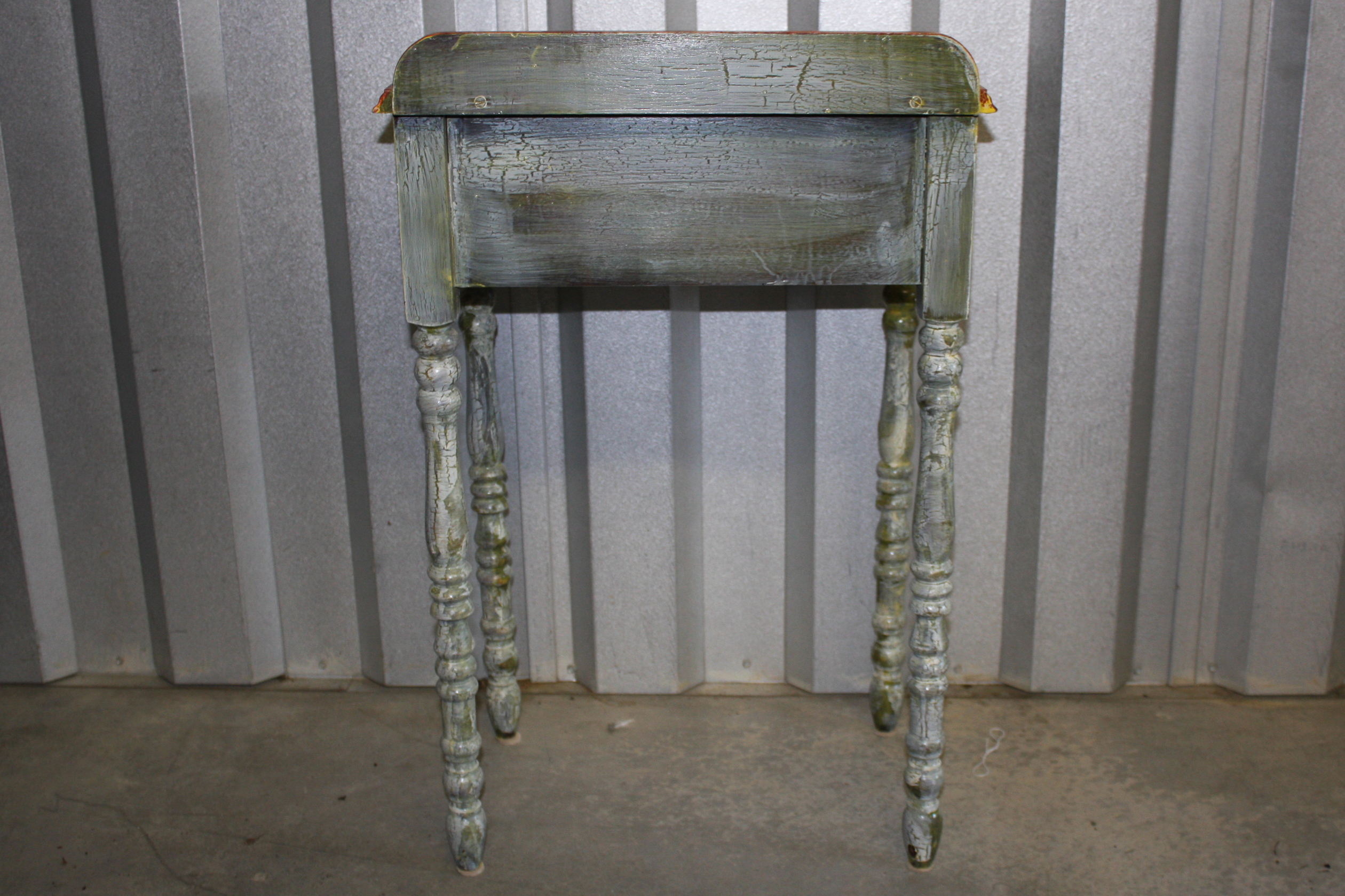 Vintage Painted Telephone Table and Chair