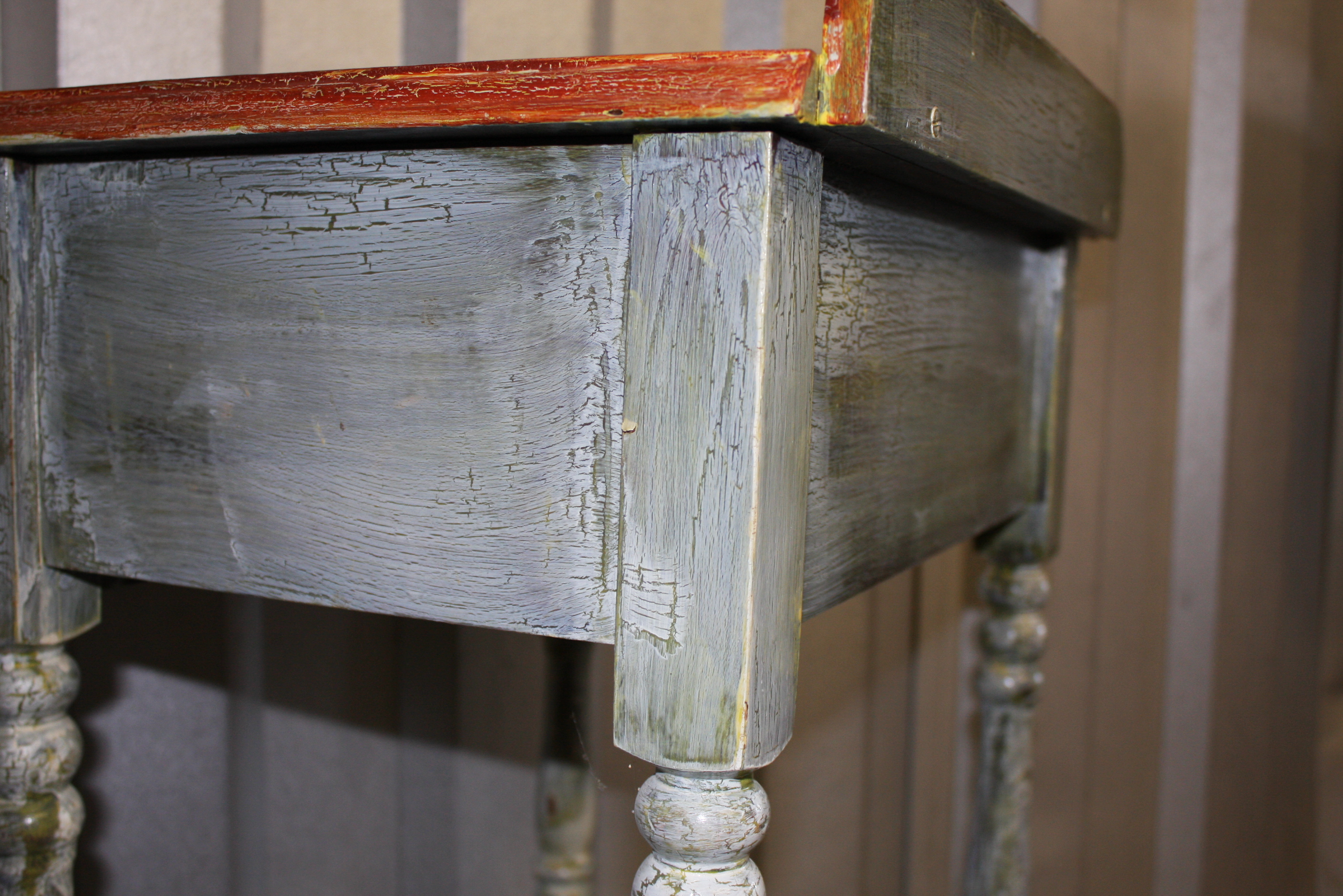 Vintage Painted Telephone Table and Chair