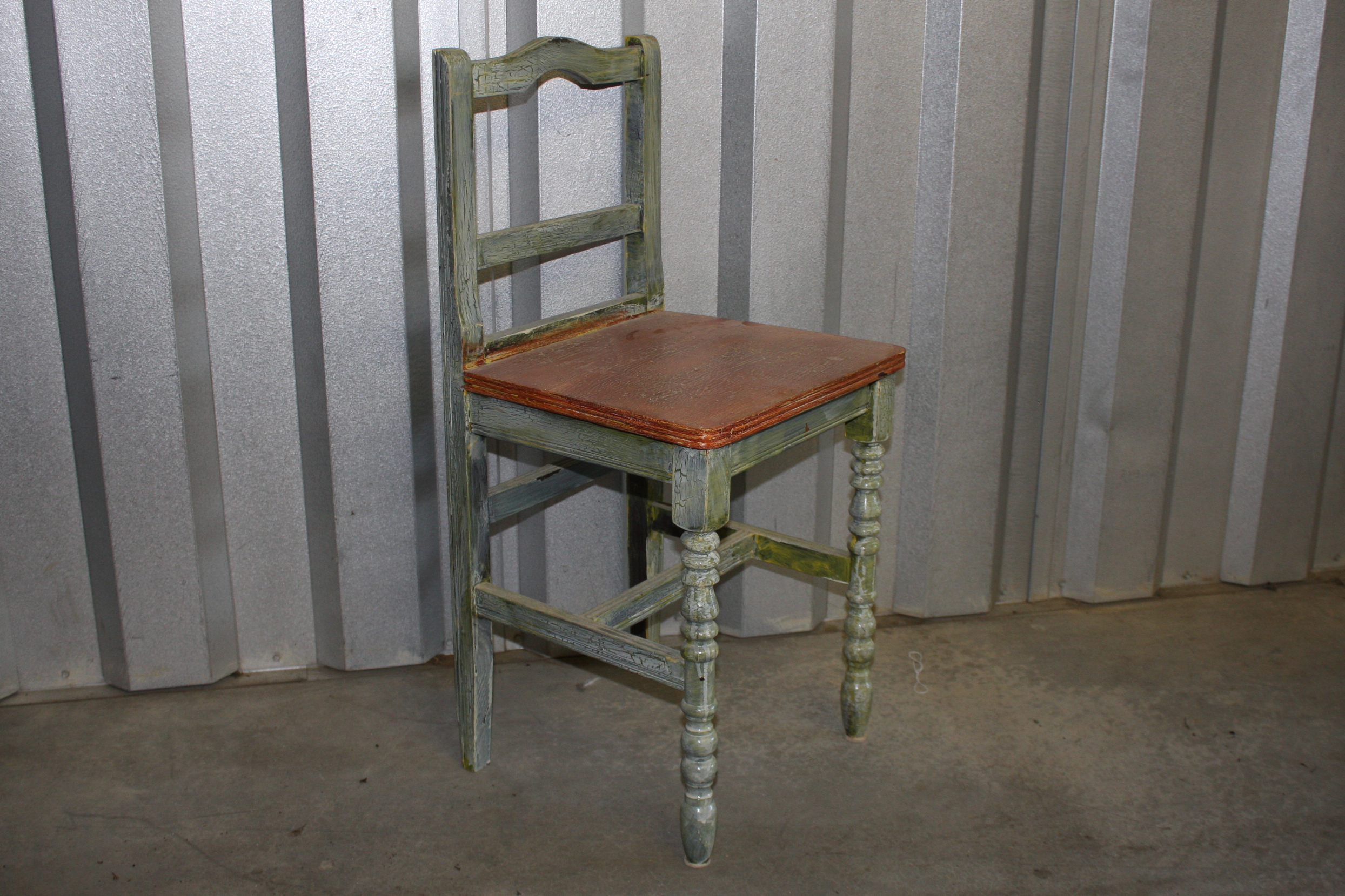 Vintage Painted Telephone Table and Chair