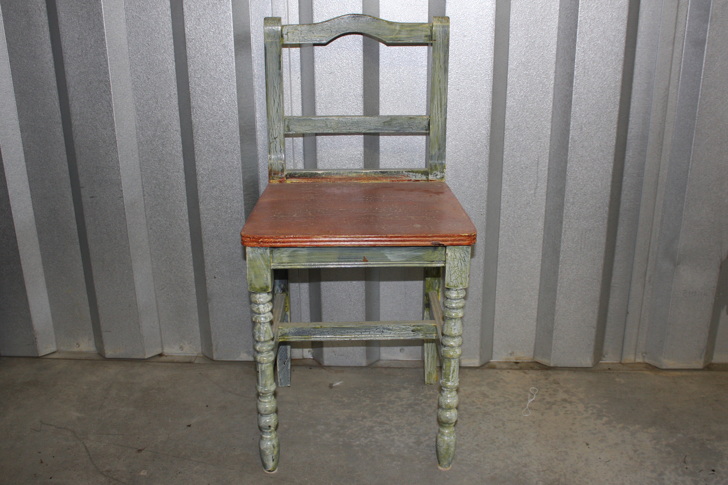 Vintage Painted Telephone Table and Chair