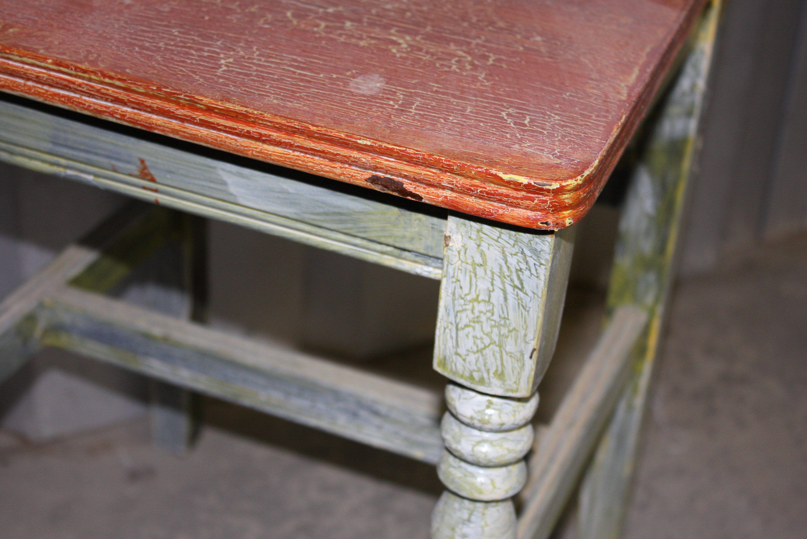 Vintage Painted Telephone Table and Chair