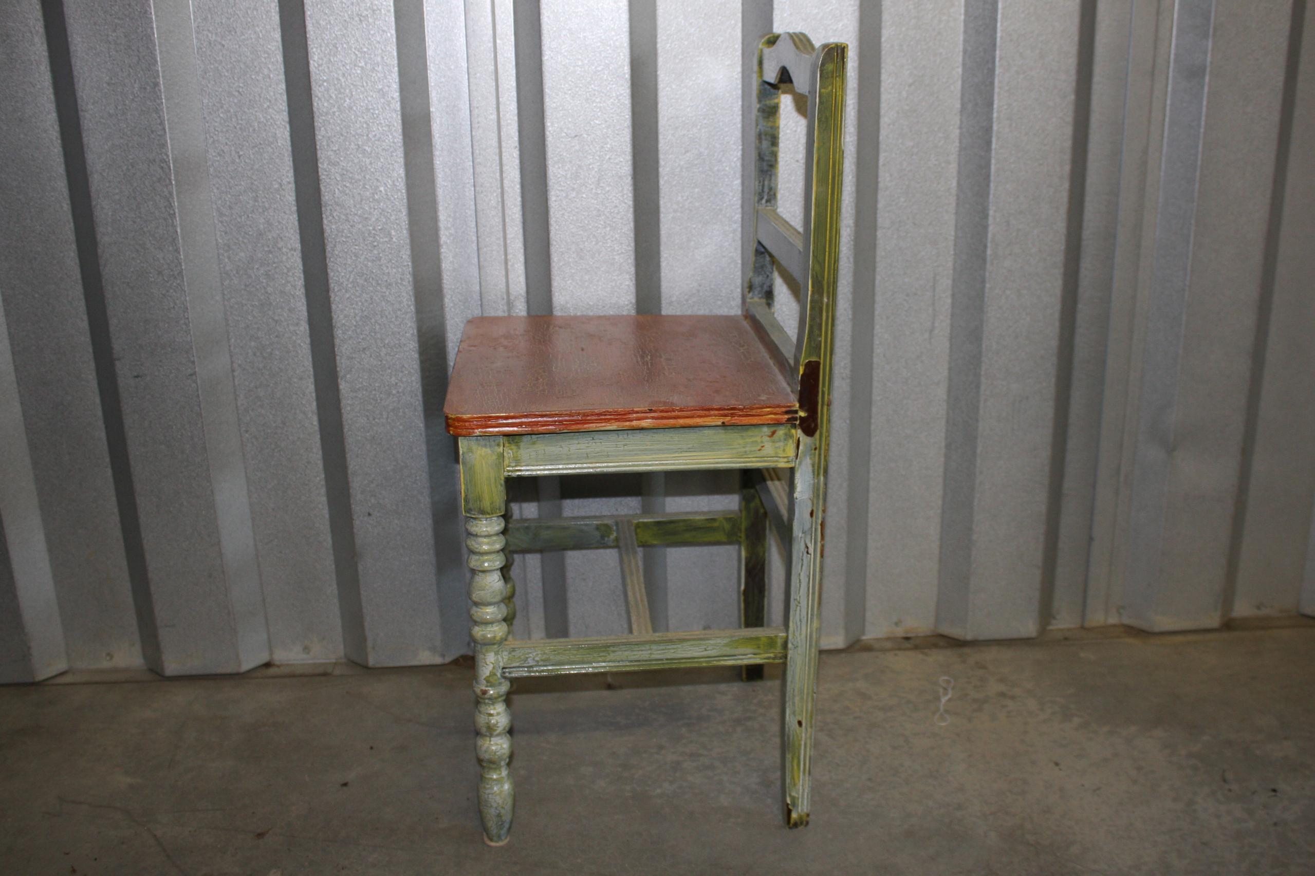 Vintage Painted Telephone Table and Chair
