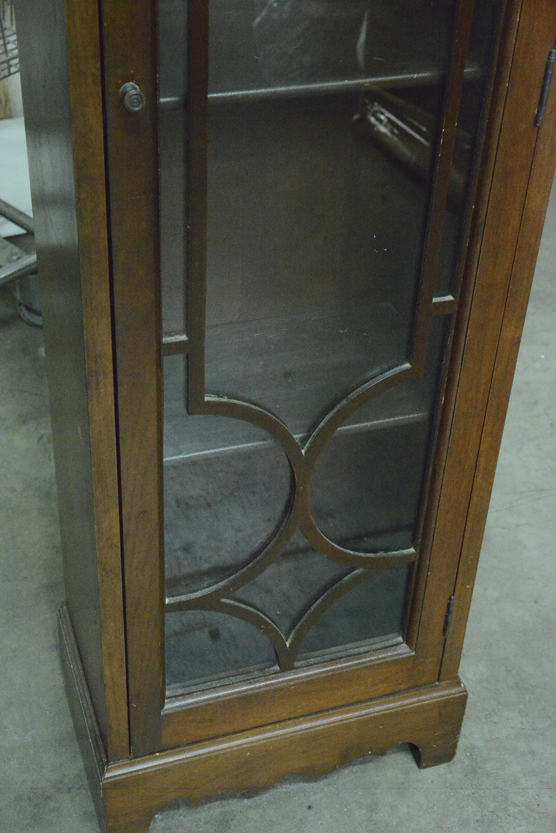 Vintage Wooden Standing Electric Clock with Shelving