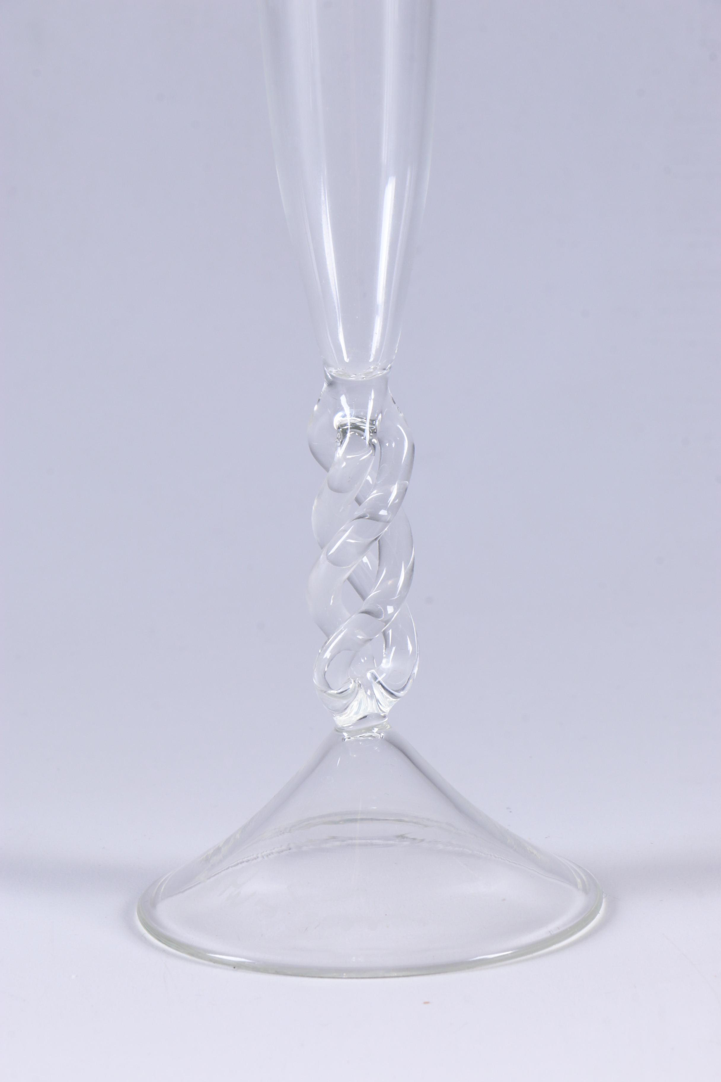 Modern Art Glass Champagne Flutes