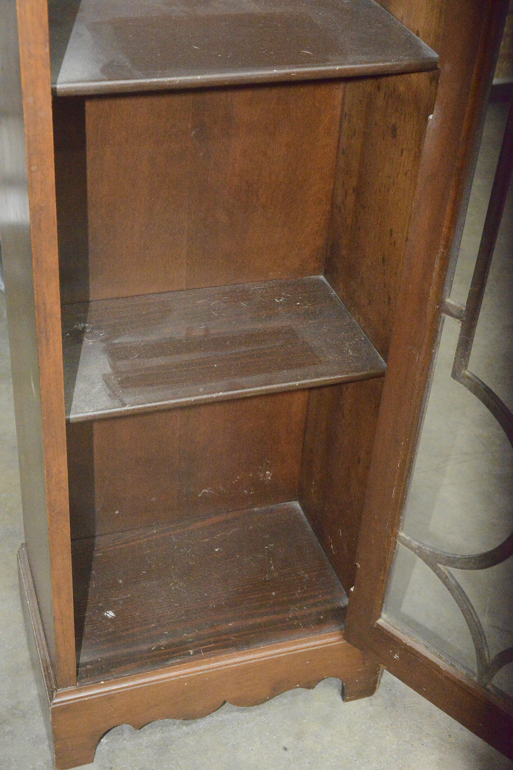 Vintage Wooden Standing Electric Clock with Shelving