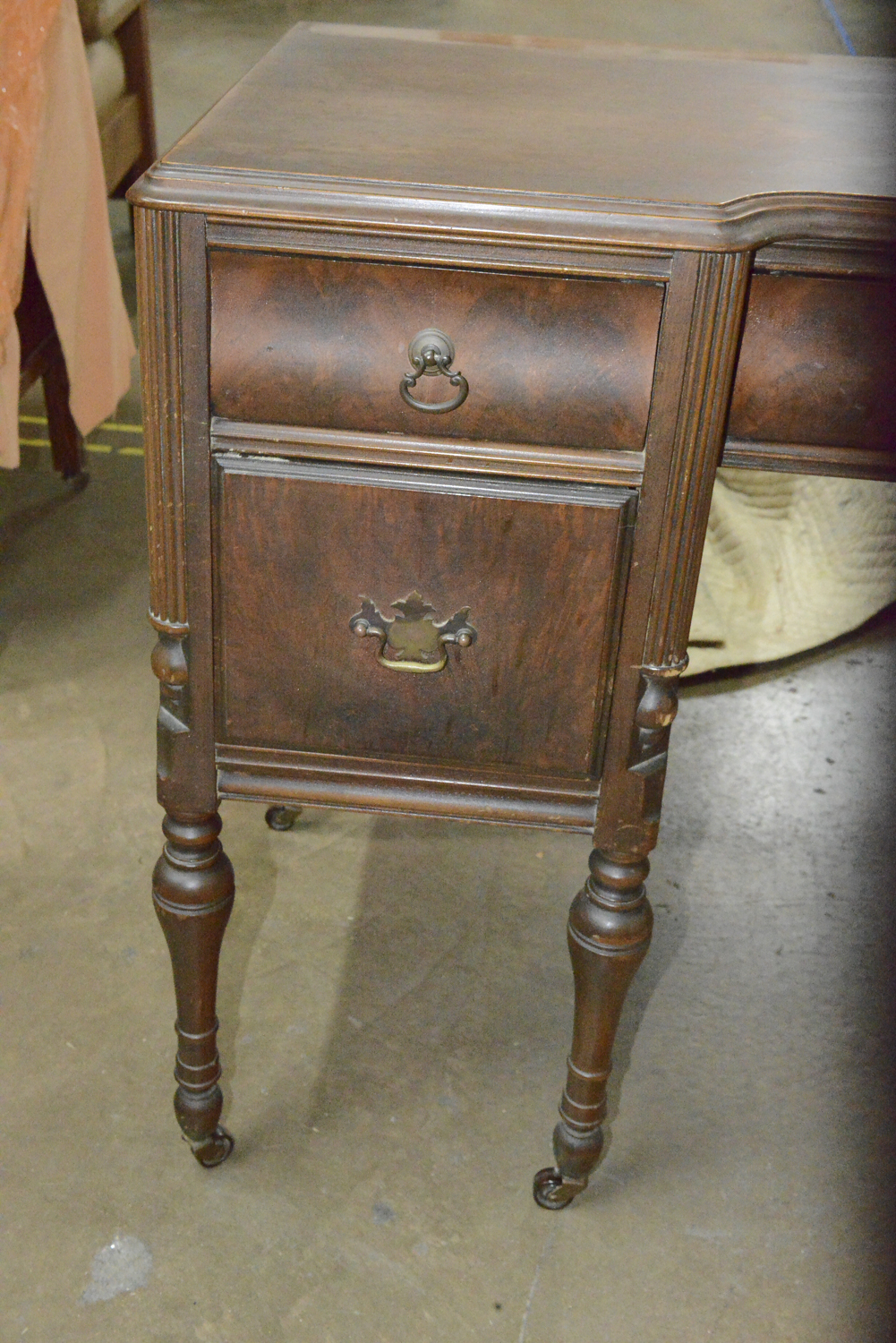 Vintage Sheraton Style Walnut Writing Desk