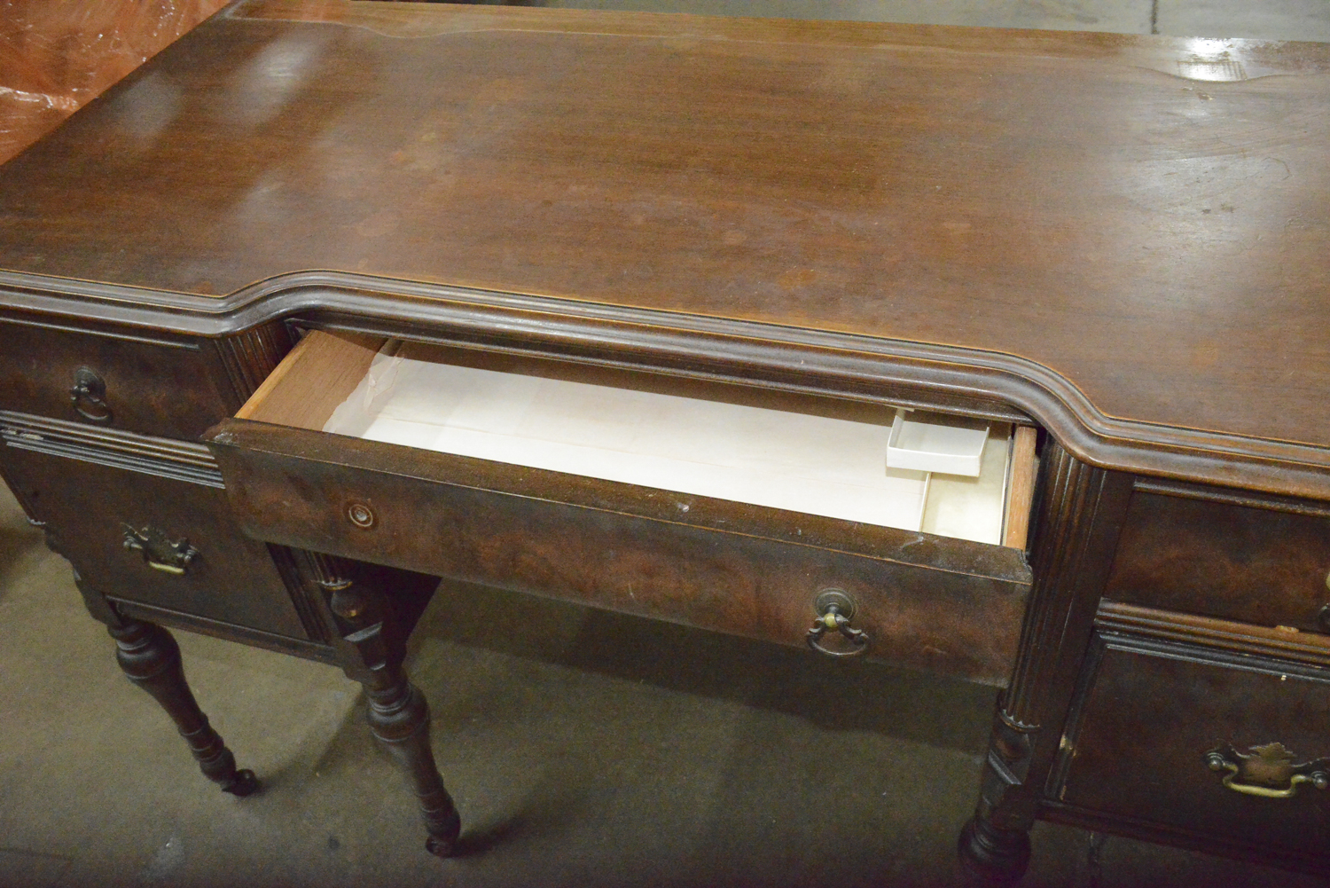 Vintage Sheraton Style Walnut Writing Desk