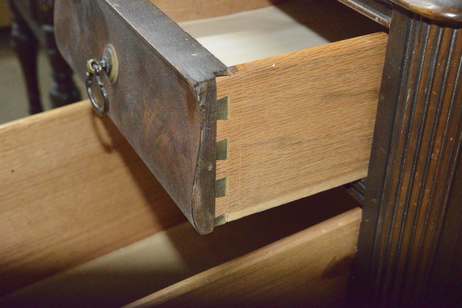 Vintage Sheraton Style Walnut Writing Desk