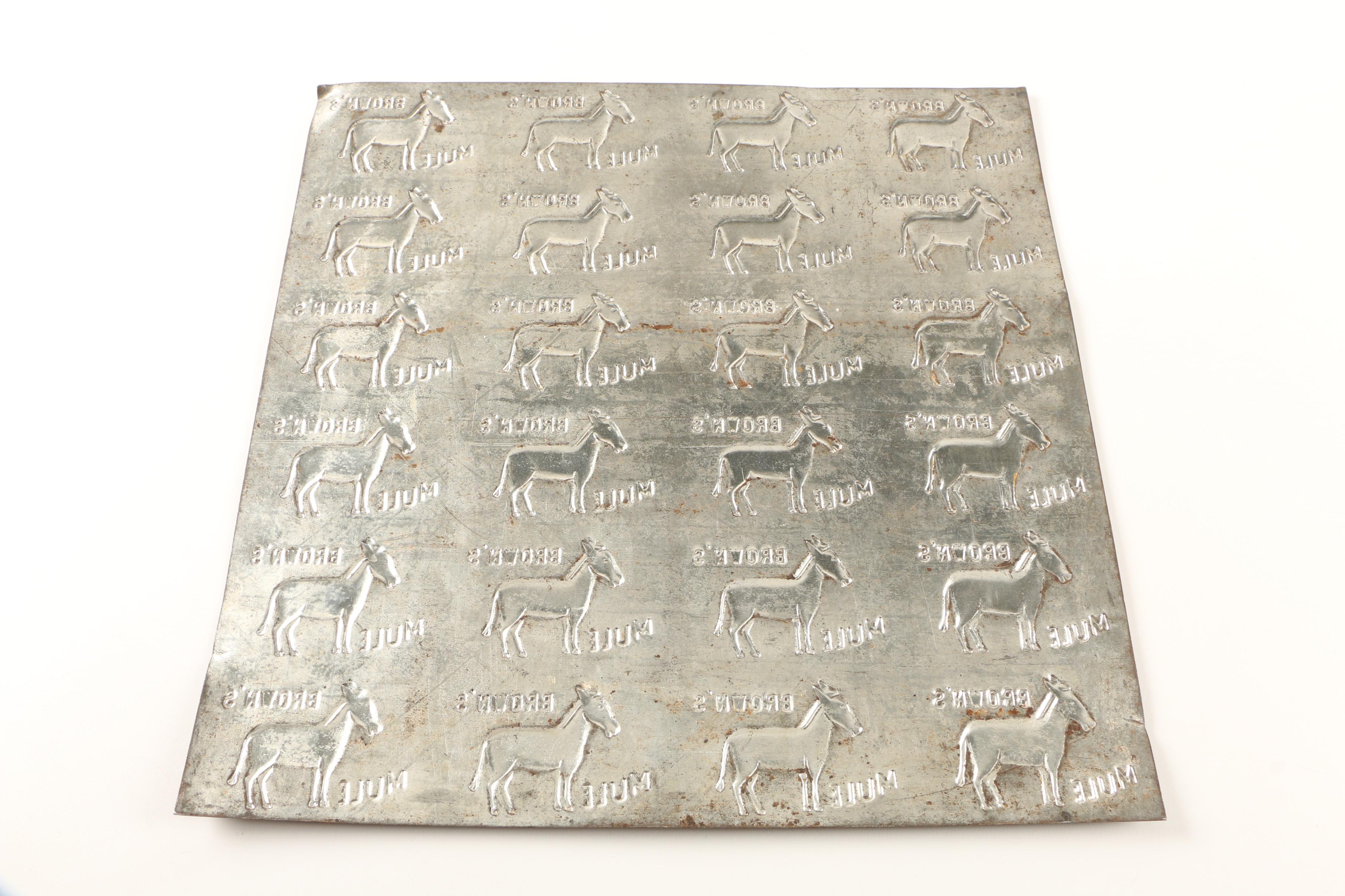 Stained Glass Hanging Pendant Light and Brown's Mule Chewing Tobacco Mold