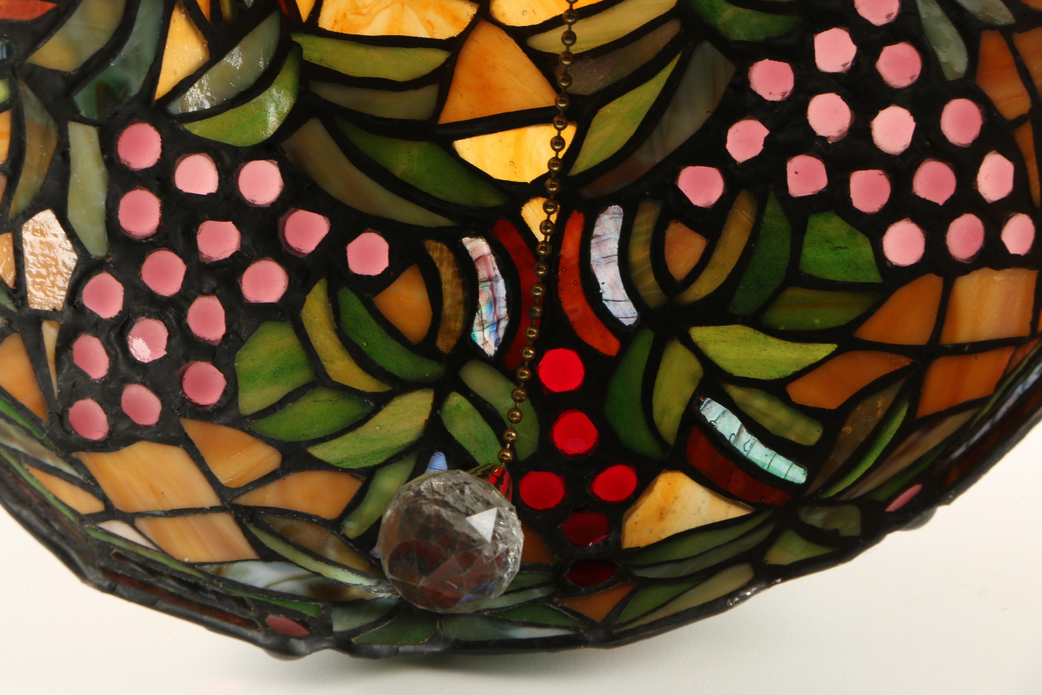 Stained Glass Hanging Pendant Light and Brown's Mule Chewing Tobacco Mold