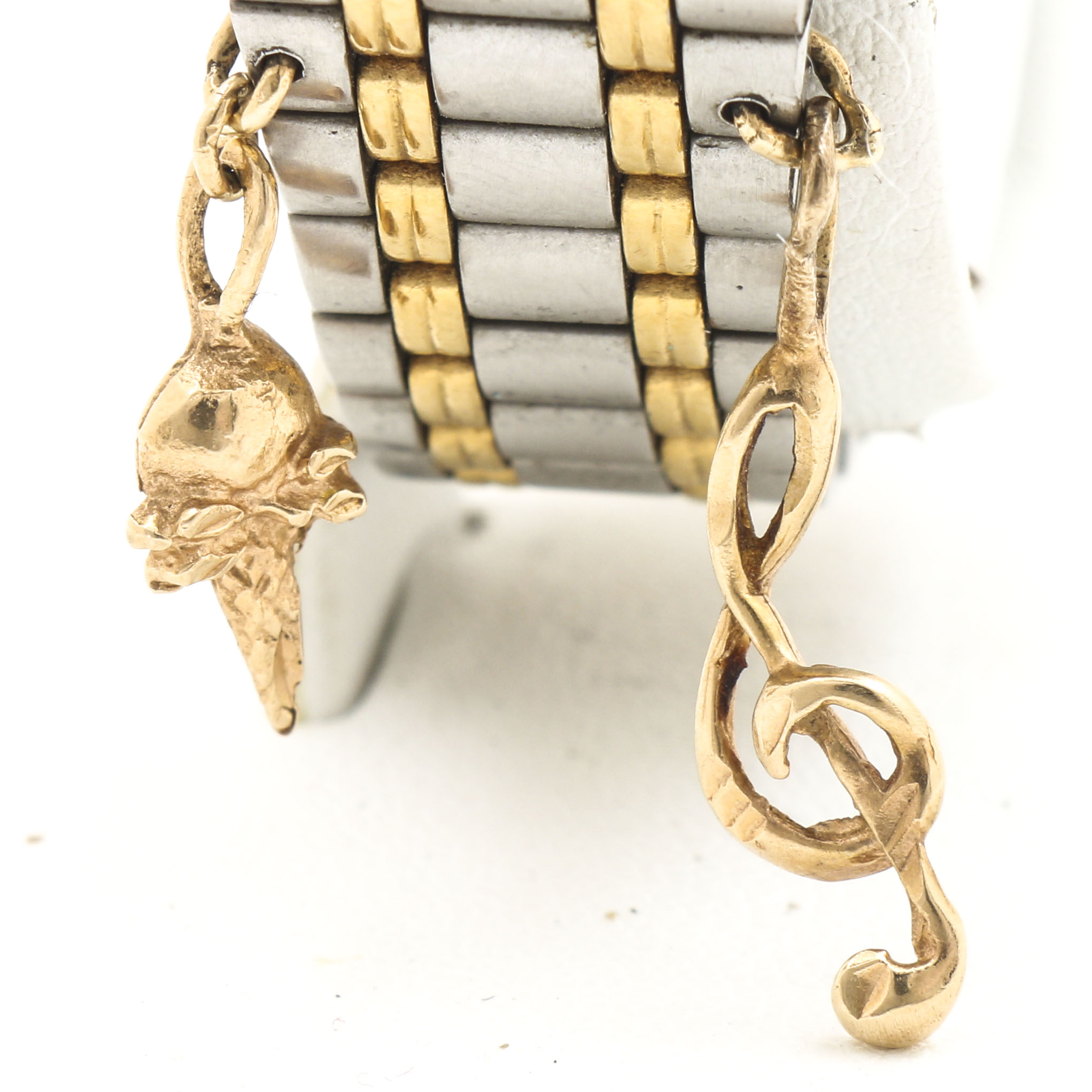 Gucci Stainless Steel Watch With 14K Yellow Gold Charms