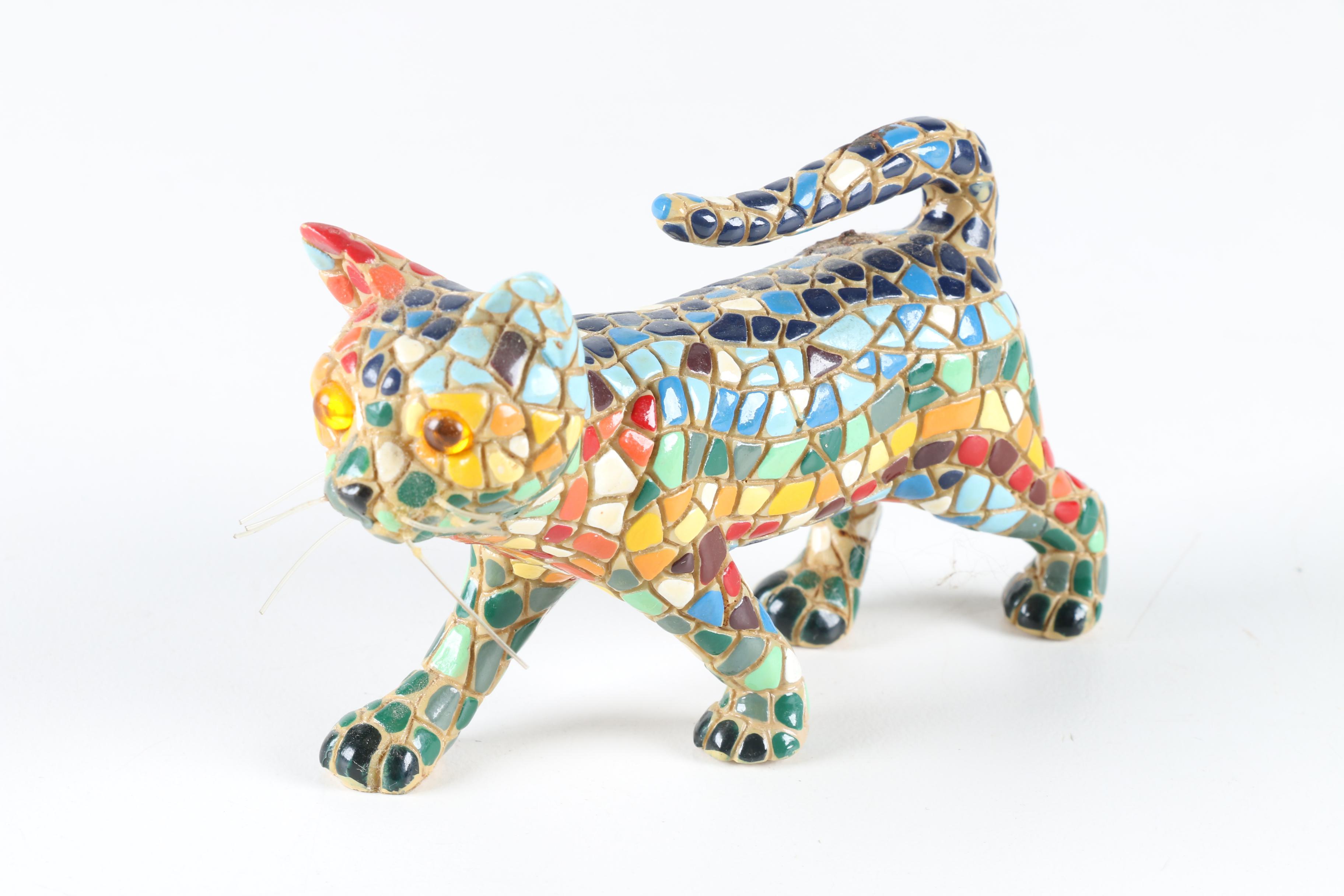 Mosaic Cat Figurine