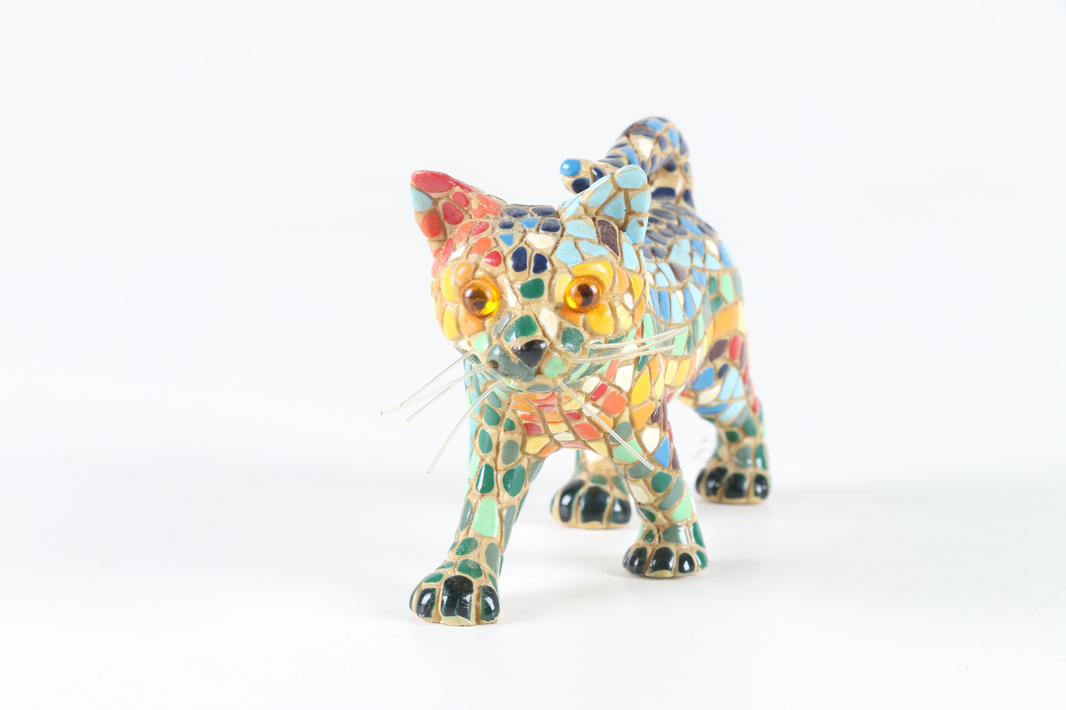 Mosaic Cat Figurine